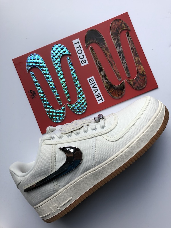 travis scott air force 1 swooshes for sale